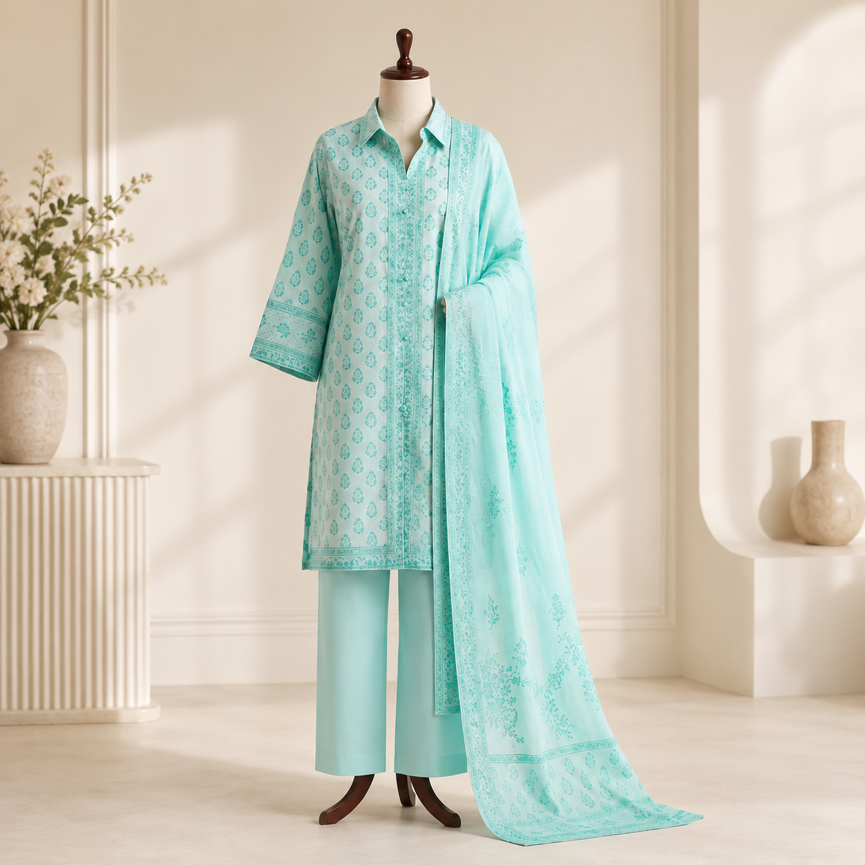 Saya Saffron Unstitched 3 Piece Lawn Suit