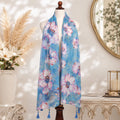 Sky Bloom Floral Stole